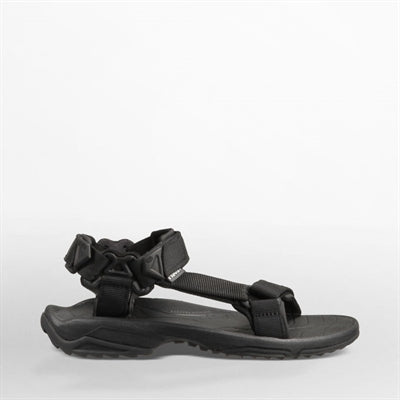 Sort TEVA sandaler med justerbare stropper og robust sål.