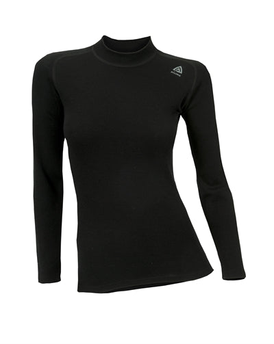 Sort slim-fit trøje i merino uld med rund hals.