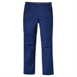 Grå Jack Wolfskin softshell bukser med elastisk talje, to sidelommer og en baglomme, designet til udendørs aktivitet.