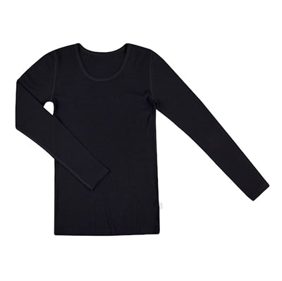 Sandfarvet langærmet bluse med blonde detaljer.