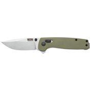 Folding knife with clip point blade and G10 handle.