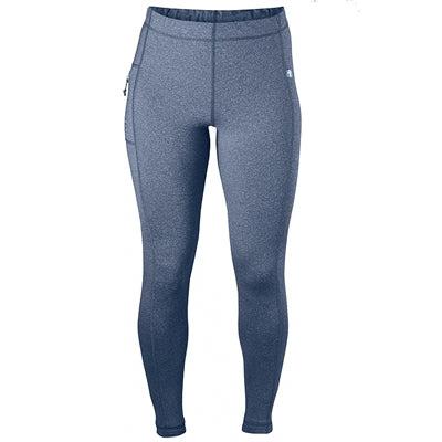 Blå tights med lynlåslomme og elastisk talje.