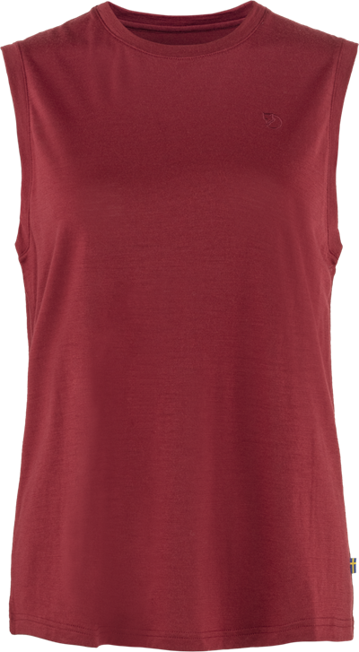 Grå uld tanktop med rund hals og ærmeløs design.