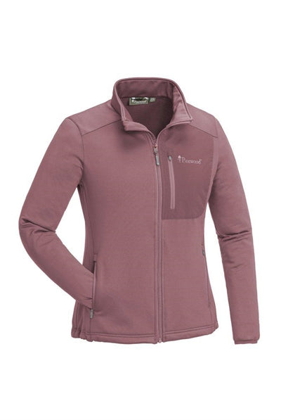 Aqua blå powerfleece sweater med lynlåslommer front.