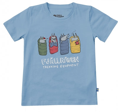 Fjällräven Kids Sleeping Foxes T-Shirt - Bluebird