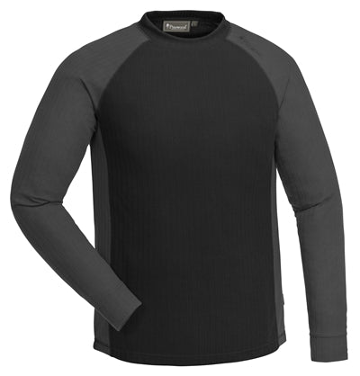 Mand i sort-gråt tætsiddende baselayer tøj.