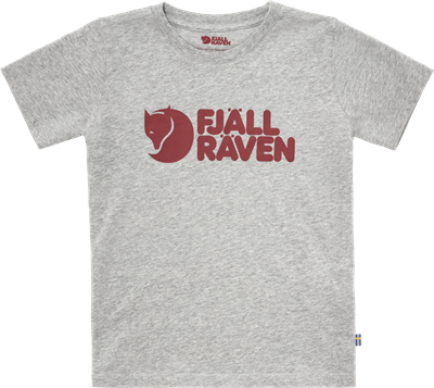Grå T-shirt med Fjällräven logo på fronten.