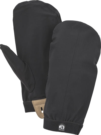 Sort unlined luffe med silikonegreb og elastisk håndled.