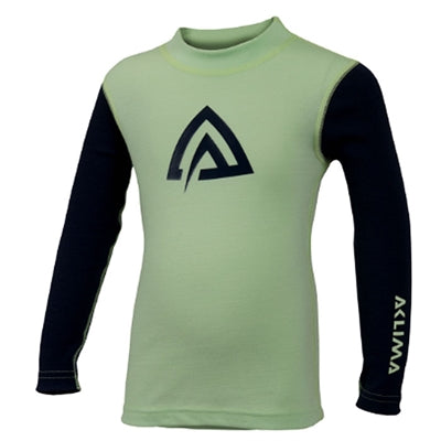 Aclima Warmwool Crew Neck children - Patina green peacoat
