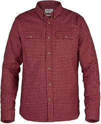 Mandsskjorte i ternet flannel med krave og knapper.