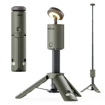Justerbar LED-lampe med teleskop og roterende lampehoved.