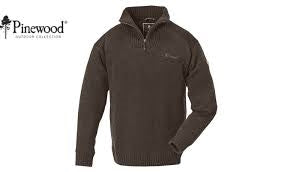 Mørkegrå herresweater med høj krave og lynlås foran.