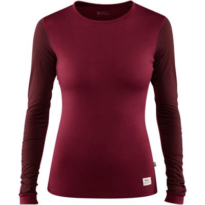 Kvinde langærmet t-shirt uld blanding slank pasform.