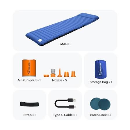 Aerogogo Air Mattress Oppusteligt liggeunderlag + Pumpe
