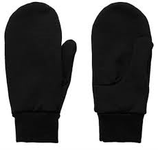 Sorte unisex luffer med elastiske manchetter og uldfor.