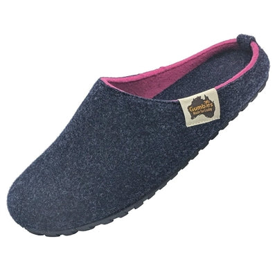 Unisex hjemmesko, navy/pink, lavet af genanvendte materialer.