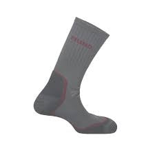 Hiking strømper i blå med ribbet design og elastisk manchet.