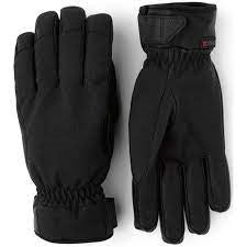 Sorte skihandsker med velcro lukning og elastisk håndled.