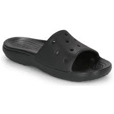 Crocs Klassisk Slide i blå med skridsikker sål.