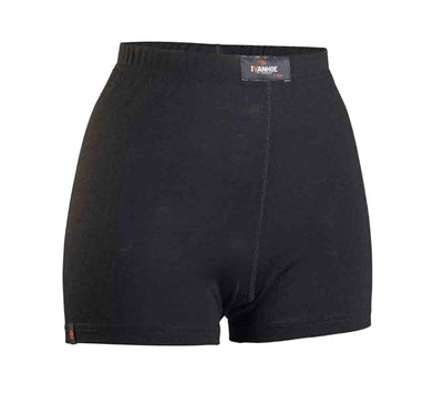 Beige merinould boxershorts til kvinder med elastisk talje.