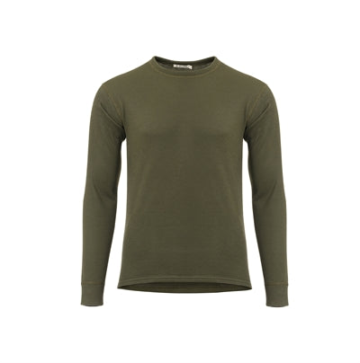 Sort crewneck trøje til mænd med lange ærmer.