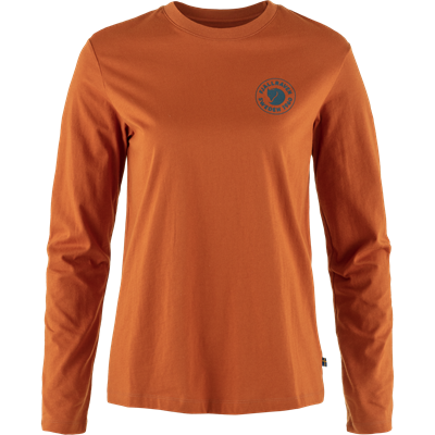 Kvinde langærmet T-shirt med rund hals og logo.