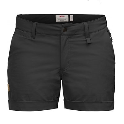 Sort Fjällräven Abisko stretch shorts til kvinder.
