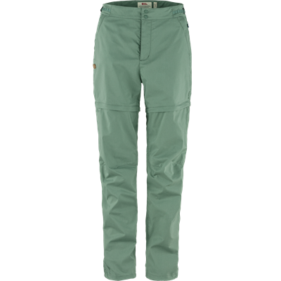 Beige zip-off damebukser til vandring med lommer.