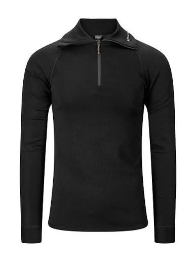 Brynje Classic Wool Zip Polo Men's Black