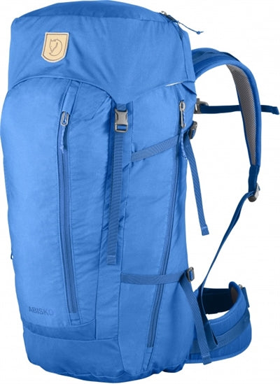 Blå Fjällräven trekking rygsæk med flere lommer og stropper