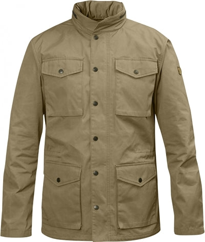 Beige outdoor jakke med fire lommer og høj krave