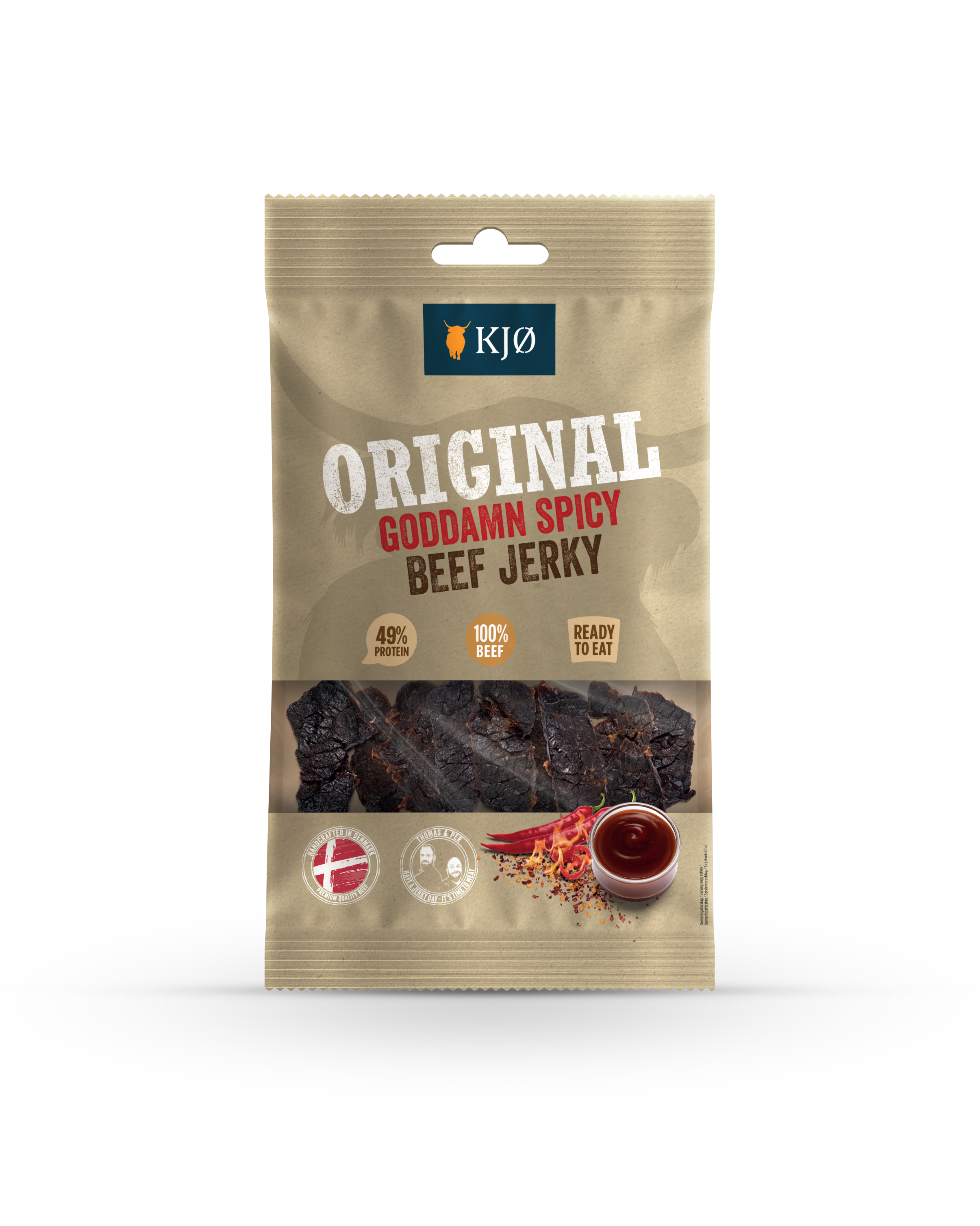 Kjø Original - Goddamn Spicy Beefn Jerky 25g.