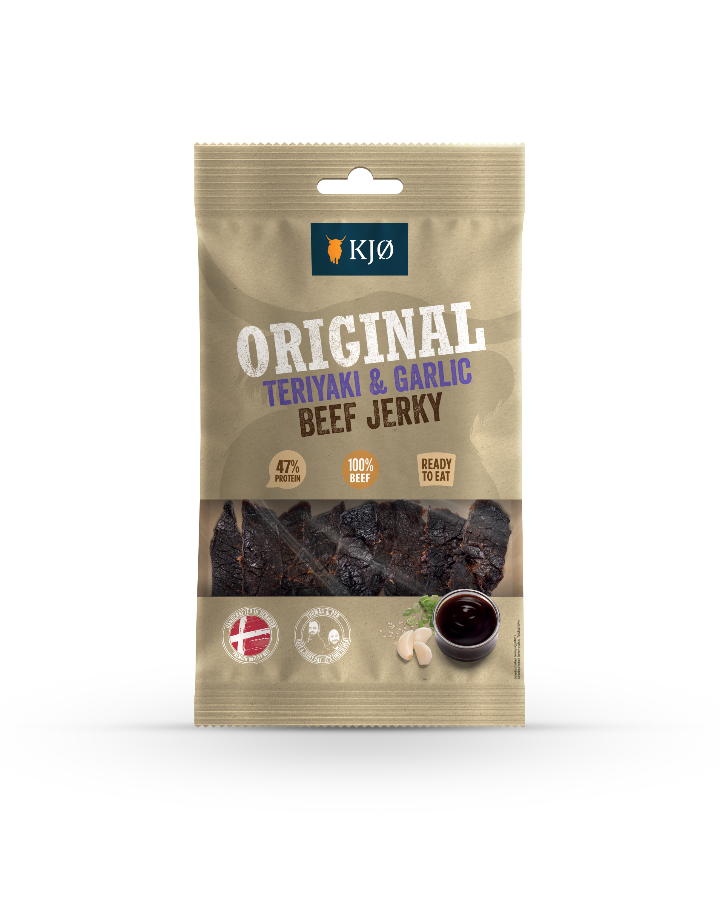 Kjø Original - Teriyaki & Garlic Beef jerky 25g.