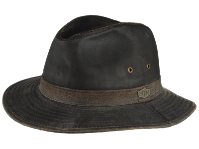 Sort antik hat med bred skygge og ventilationshuller
