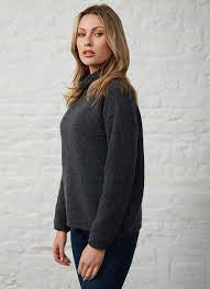 Fisherman Funnel Neck Slouchy Sweater w