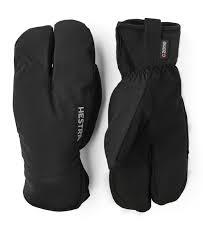 Tre-finger vante til vintercykling, sort med refleksdetaljer.