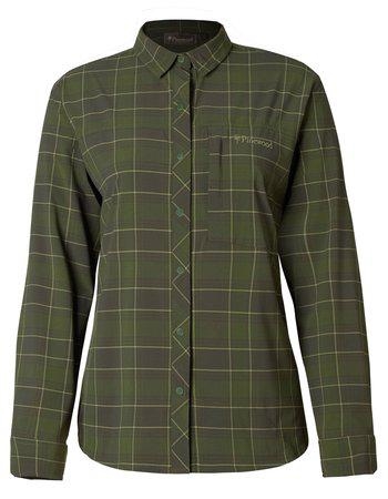 Langærmet skjorte med brystlomme og trykknapper.