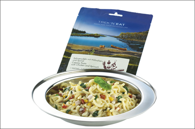 Trek n\' Eat Høns i flødesovs med spinat 