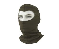 Tofarvet varm balaclava af merinould, reversibel design.